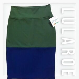 NWT Lularoe Color Block Knee Length Pencil Skirt sz S